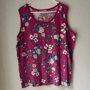 Karen Scott Pink Floral Tank Top